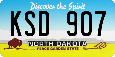 ND license plate KSD907