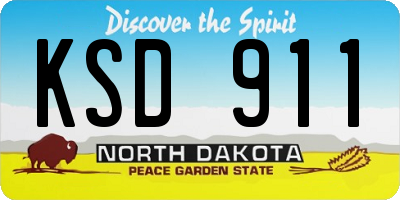 ND license plate KSD911