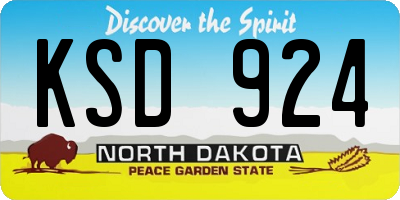 ND license plate KSD924