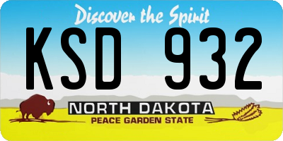 ND license plate KSD932
