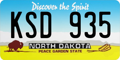 ND license plate KSD935
