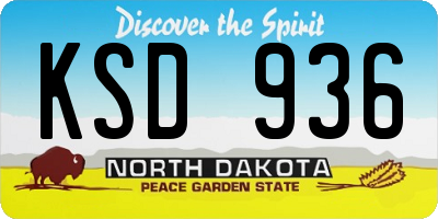 ND license plate KSD936