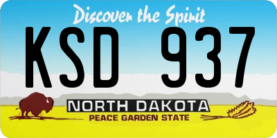 ND license plate KSD937