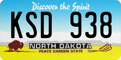ND license plate KSD938