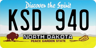 ND license plate KSD940