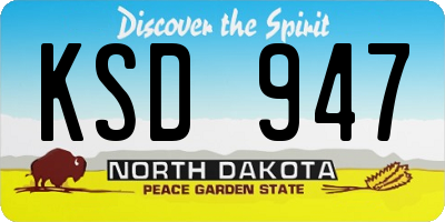 ND license plate KSD947