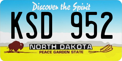ND license plate KSD952
