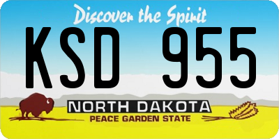 ND license plate KSD955