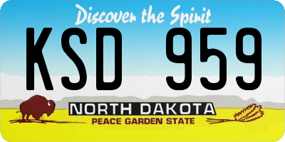 ND license plate KSD959
