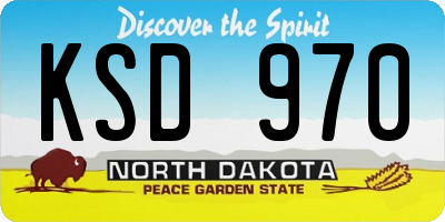ND license plate KSD970