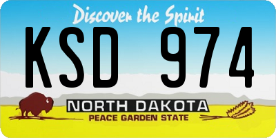 ND license plate KSD974