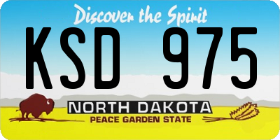 ND license plate KSD975