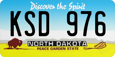 ND license plate KSD976