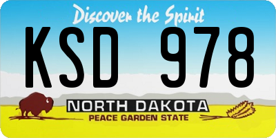 ND license plate KSD978