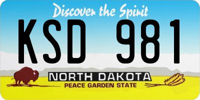 ND license plate KSD981