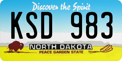 ND license plate KSD983