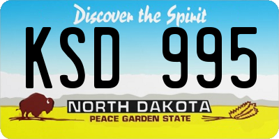 ND license plate KSD995