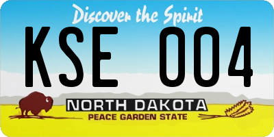 ND license plate KSE004