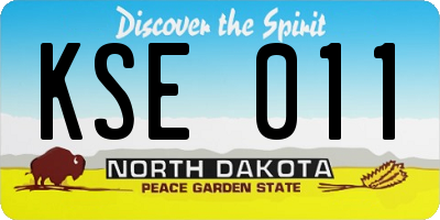 ND license plate KSE011