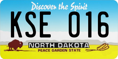 ND license plate KSE016