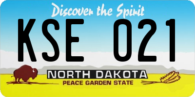 ND license plate KSE021