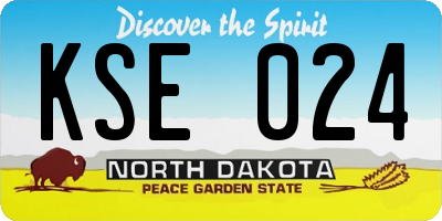ND license plate KSE024