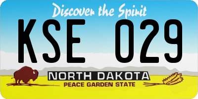 ND license plate KSE029