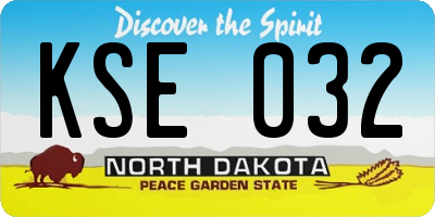 ND license plate KSE032