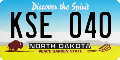ND license plate KSE040