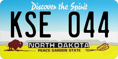 ND license plate KSE044