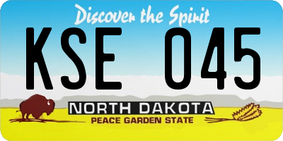 ND license plate KSE045