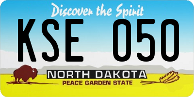 ND license plate KSE050