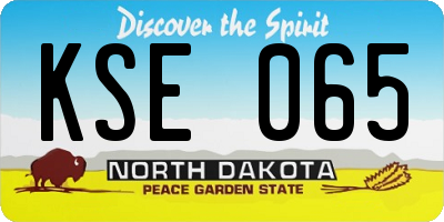 ND license plate KSE065