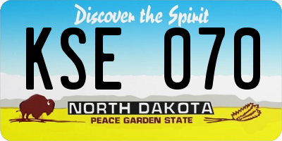 ND license plate KSE070