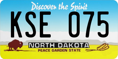 ND license plate KSE075
