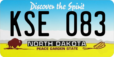 ND license plate KSE083