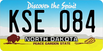 ND license plate KSE084