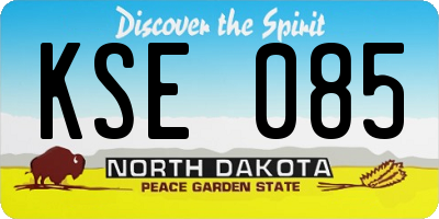 ND license plate KSE085