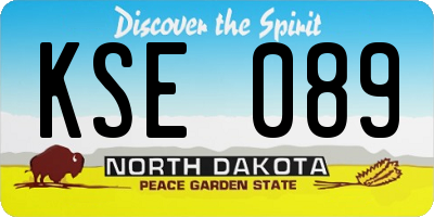 ND license plate KSE089