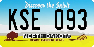 ND license plate KSE093