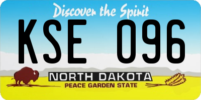 ND license plate KSE096
