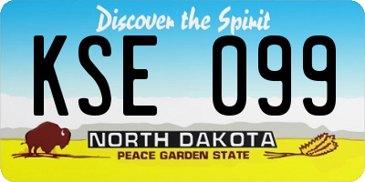 ND license plate KSE099