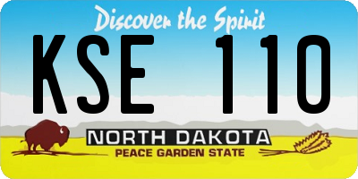ND license plate KSE110