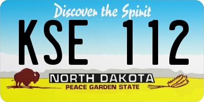 ND license plate KSE112
