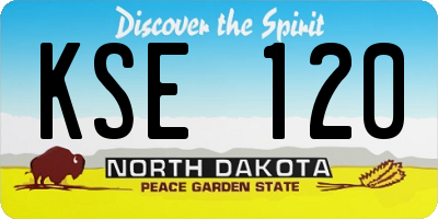 ND license plate KSE120