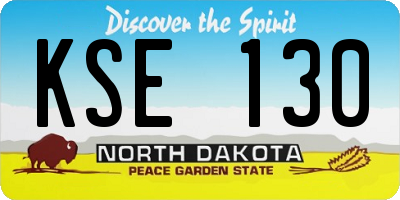 ND license plate KSE130