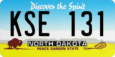 ND license plate KSE131