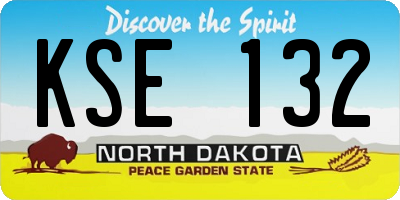 ND license plate KSE132