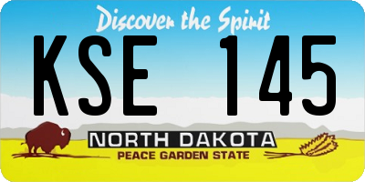 ND license plate KSE145