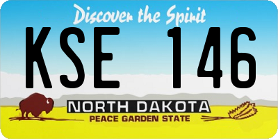 ND license plate KSE146